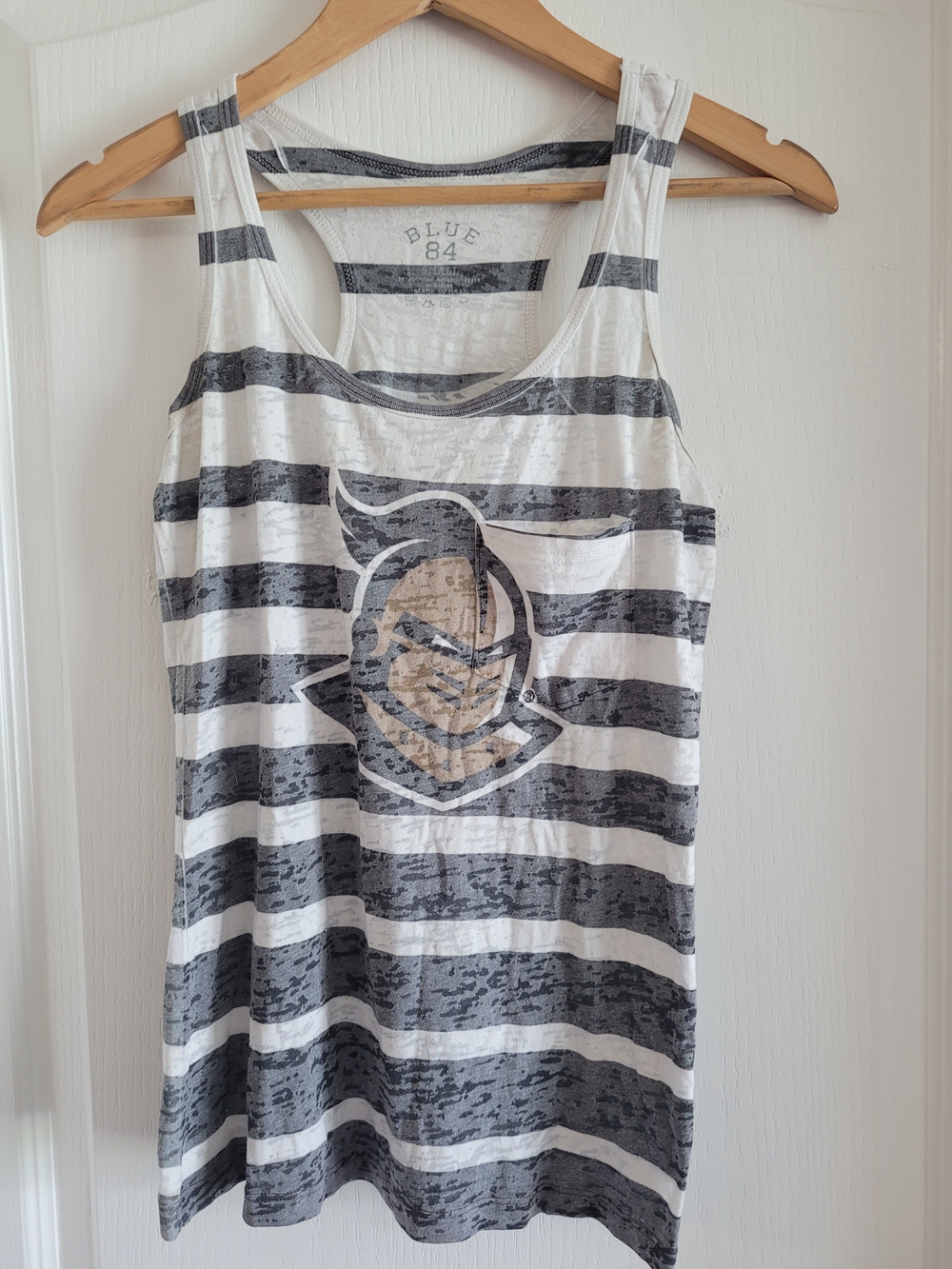 UCF Knights Striped Graphic Racerback Tank Top - White & Charcoal